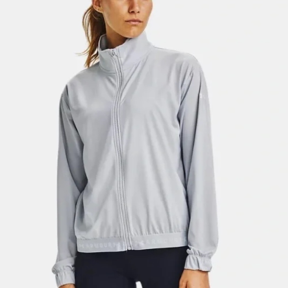 Under Armour Light Gray Full-Zip Jacket Large